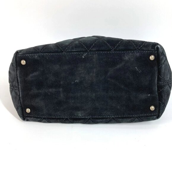 CHANEL Matelasse Quilted CC Mark turnlock Shoulder Bag 2WAY Tote Bag suede Black - Picture 12 of 16